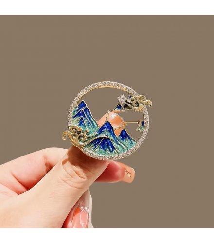 XSB303 - Mountain Landscape Saree Brooch